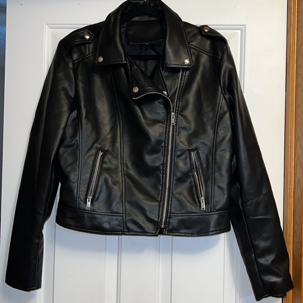 Black leather jacket